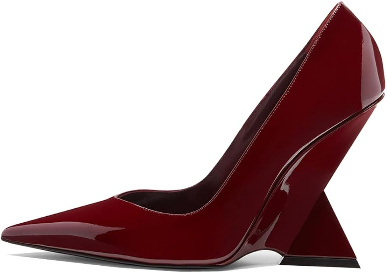 Kluolandi Women's Pumps Shoes Closed Pointed Toe Wedge Pump High Heels for Women Dress Wedding Br... | Amazon (US)