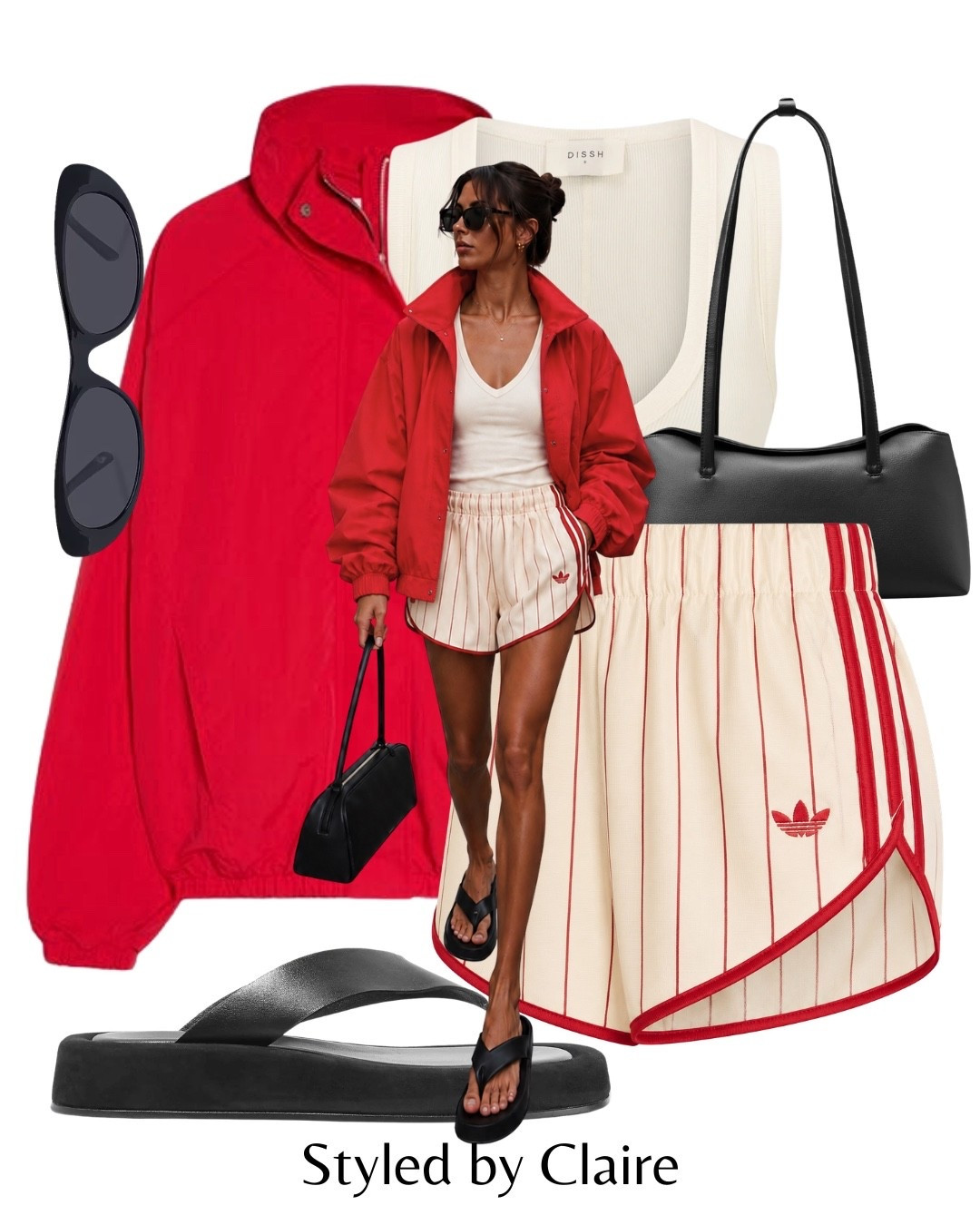 RED TRACK JACKET❤️‍🔥❤️‍🔥
Tags: break dissh trending viral windbreaker adidas pinstripe shorts tony bianco black flat thong sandals cream top ivory v neck sunglasses revolve freja new york bag leather fashion autumn transition inspo outfit ideas cool girl city break

#LTKstyletip #LTKbag #LTKautumn