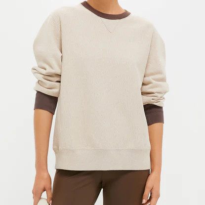 Heather Sandstone and Brown 100% Cotton Kolar Crewneck Sweatshirt | Tuckernuck (US)
