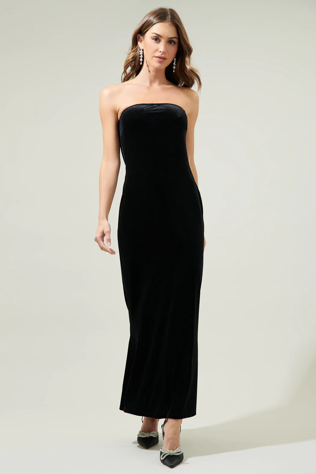 Dynamite Velvet Strapless Maxi Dress | Sugarlips