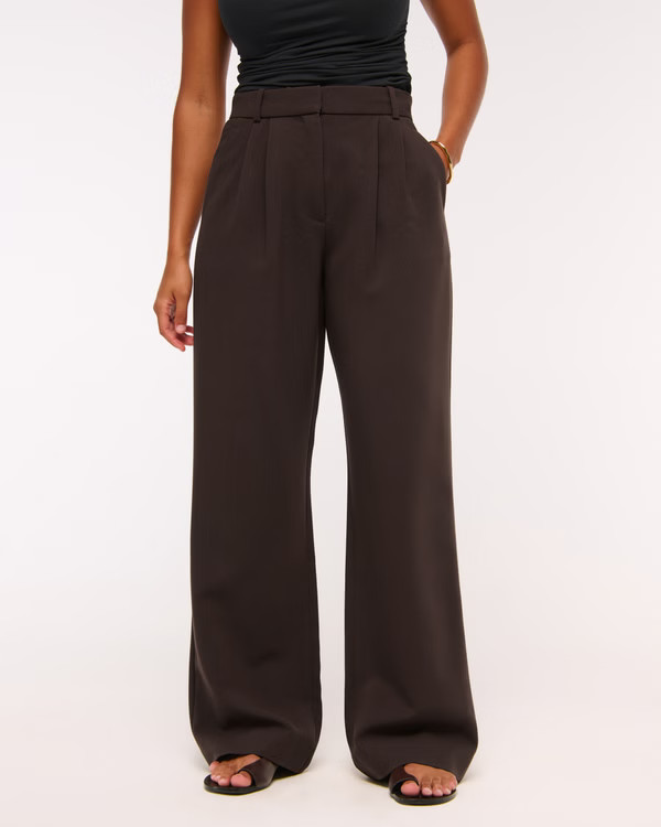 Curve Love A&F Sloane Tailored Wide Leg Pant | Abercrombie & Fitch (US)