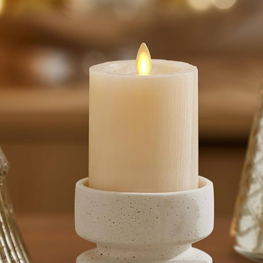 Luminara Selenite Looking Flameless Candle, White Swan 3" x 4.5", Battery Operated Real Wax Movin... | Amazon (US)