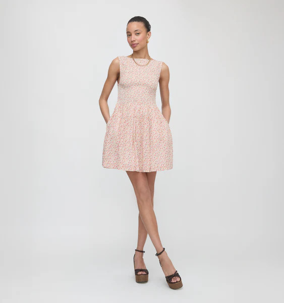 The Cosima Mini Nap Dress - Ivory Geo Ditsy | Hill House Home US