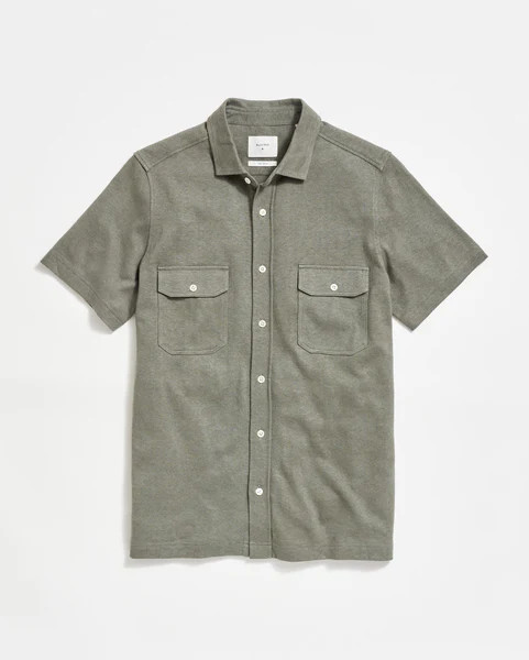 SHORT SLEEVE HEMP COTTON KNIT SHIRT - | Billy Reid Inc.