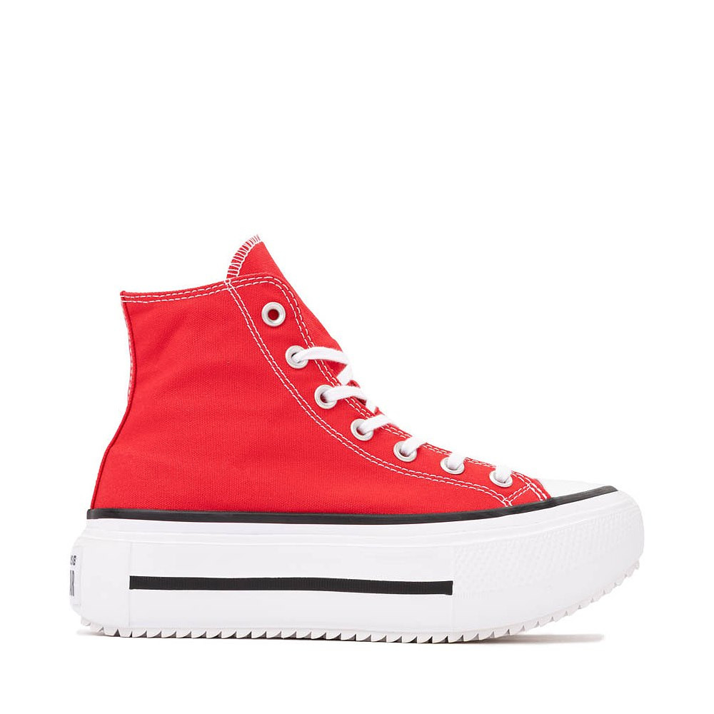Converse Chuck Taylor All Star Lift Double Stack High-Top Sneaker - Red and White | Journeys