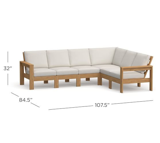 Malibu Teak 6-Piece Sectional | Pottery Barn (US)