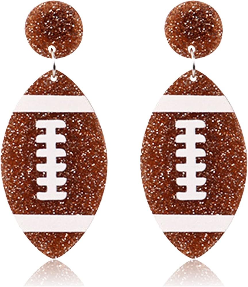 Acrylic Baseball Earrings Cool Punk Football Baseball Basketball Sports Drop Dangle Earrings Ligh... | Amazon (US)