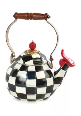 MacKenzie-Childs Courtly CheckÂ® Enamel Whistling Tea Kettle, 2 Quart | Belk