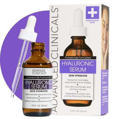 Advanced Clinicals Hyaluronic Acid Face Serum. Anti-Aging Serum for Hydrating and Fine Lines. 1.75 Fl Oz | Target