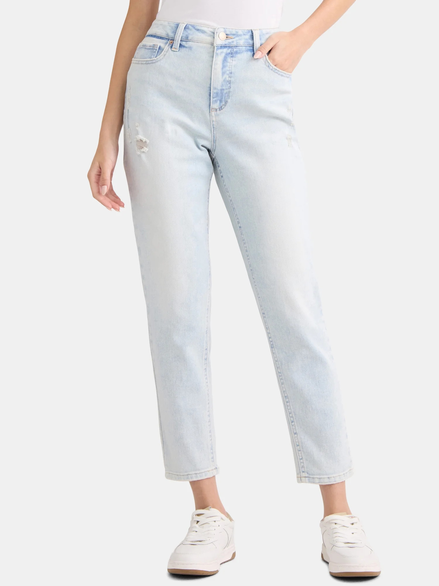 Time and Tru Women's High Rise Mom Jeans, 27" Inseam, Sizes 0-22 | Walmart (US)