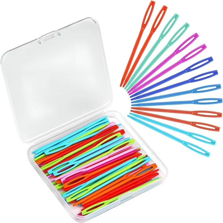 ACDANC Plastic Sewing Needles for Kids,50PCS Large Eye Plastic Yarn Needles,7cm/2.76inch Craft Em... | Walmart (US)