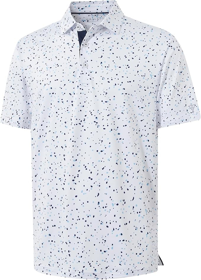 M MAELREG Mens Golf Shirt Print Performance Moisture Wicking Dry Fit Short Sleeve Casual Collared... | Amazon (US)