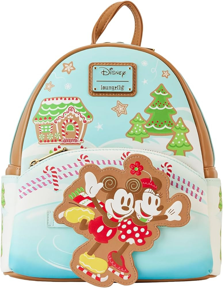 Loungefly Disney Mickey and Minnie Ice Skating Holiday (Gingerbread Scented) Mini-Backpack, Amazon Exclusive | Amazon (US)