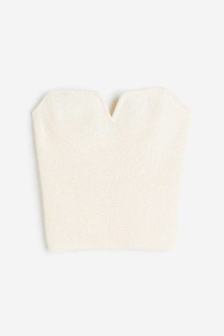 H & M - Textured-knit Tube Top - White | H&M (US + CA)