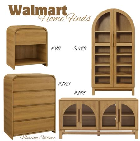 More new Walmart furniture for an affordable price. 

•Arched cabinet •arched sideboard •night stand •dresser •designer dupe •neutral •natural wood •aesthetic 

#LTKfamily #LTKhome #LTKMostLoved