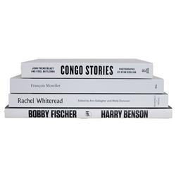 Janella Modern Classic Black Accent White Hardback Decorative Books - Set of 4 | Kathy Kuo Home