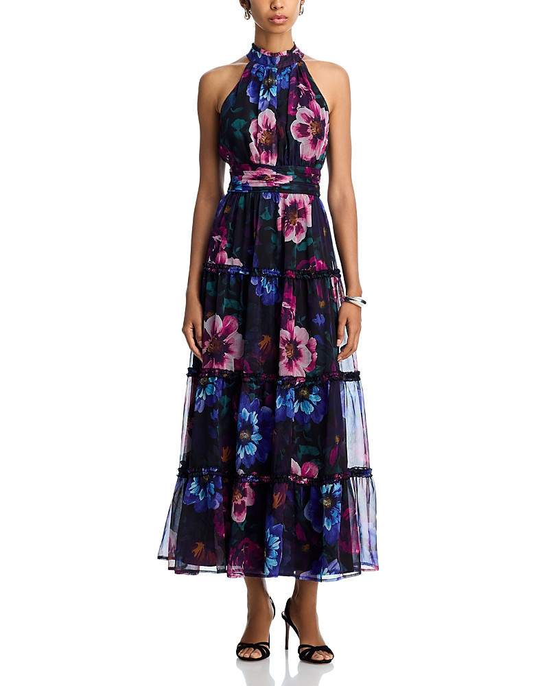 Aqua Floral Halter Guest of Maxi Dress - Exclusive | Bloomingdale's (US)