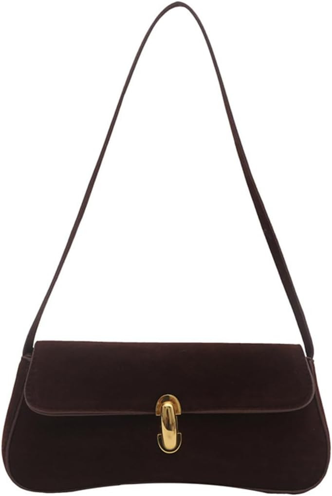 Small Shoulder Bag for Women Leather Underarm Hobo Bag Classic Handbag Retro Clutch Bags | Amazon (US)