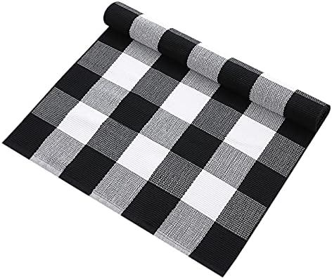 MUBIN Cotton Buffalo Plaid Rug Black/White Check Rugs 27.5 x 43 Inches Hand-Woven Indoor or Outdo... | Amazon (US)