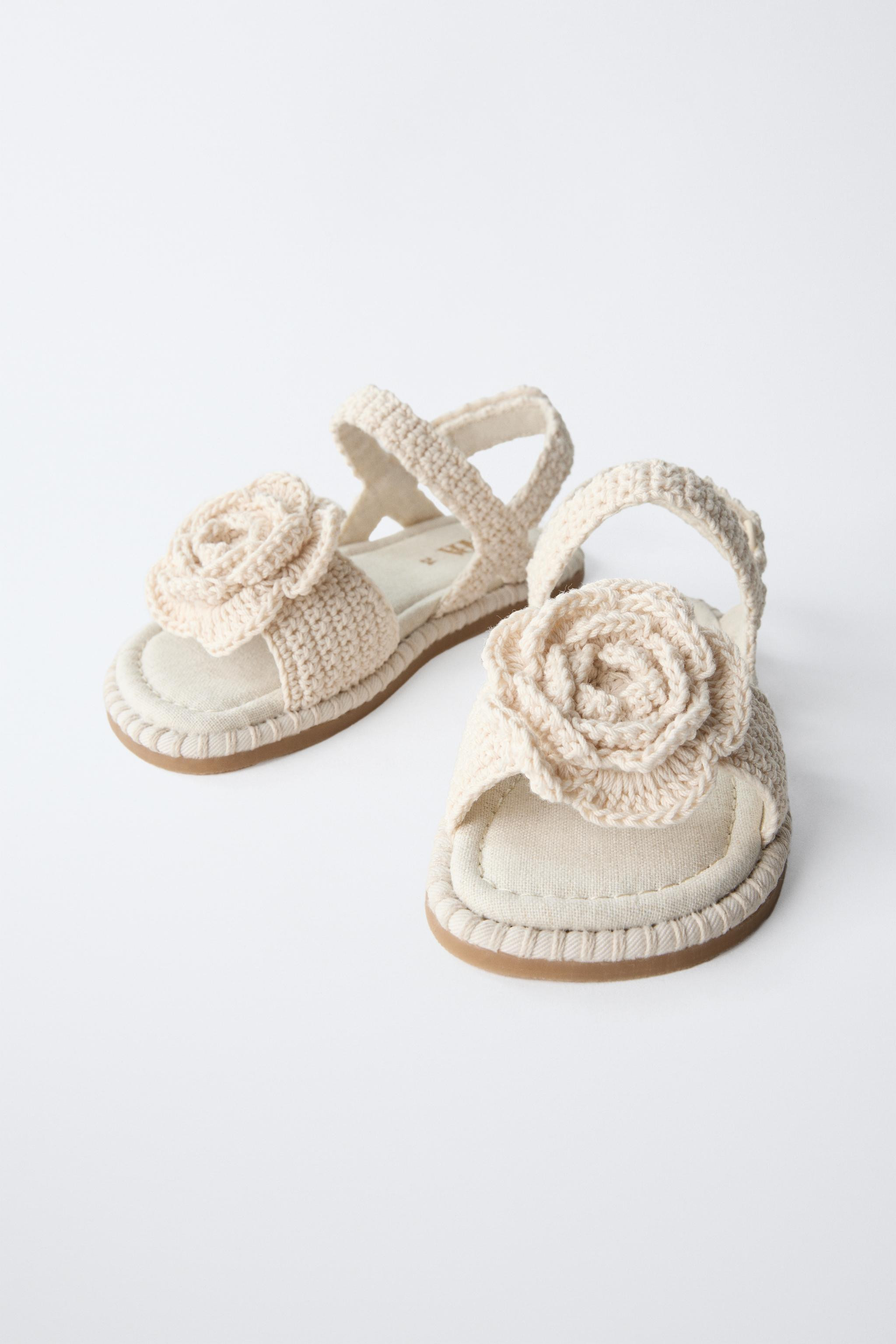 CROCHET FLOWER SANDALS | Zara US
