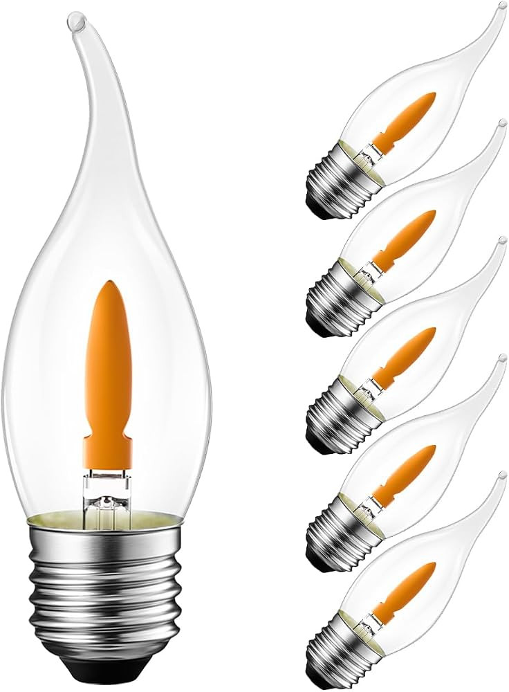 LVWIT LED Flame Tip Light Bulbs,Flickering Flame Bulbs with 2 Modes,1W=3W,E26 1800K Non-Dimmable ... | Amazon (US)