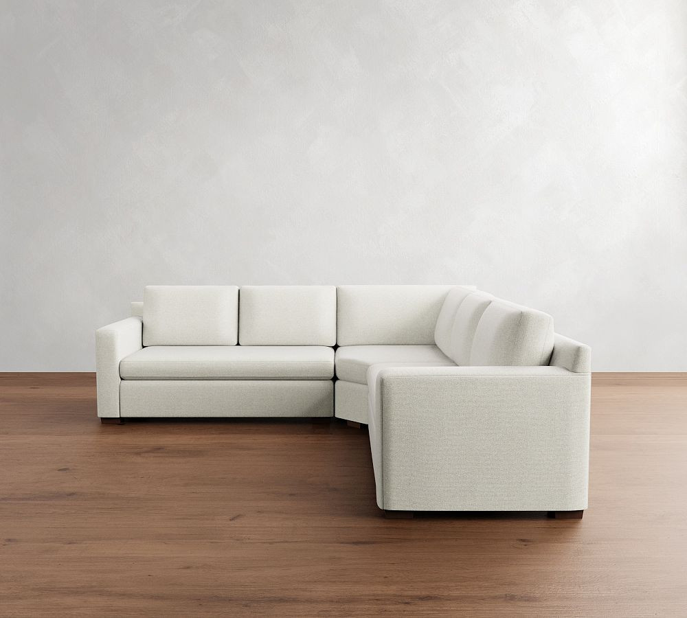 Shasta Square Arm 3-Piece L-Shaped Wedge Sectional (105"&ndash;110") | Pottery Barn (US)