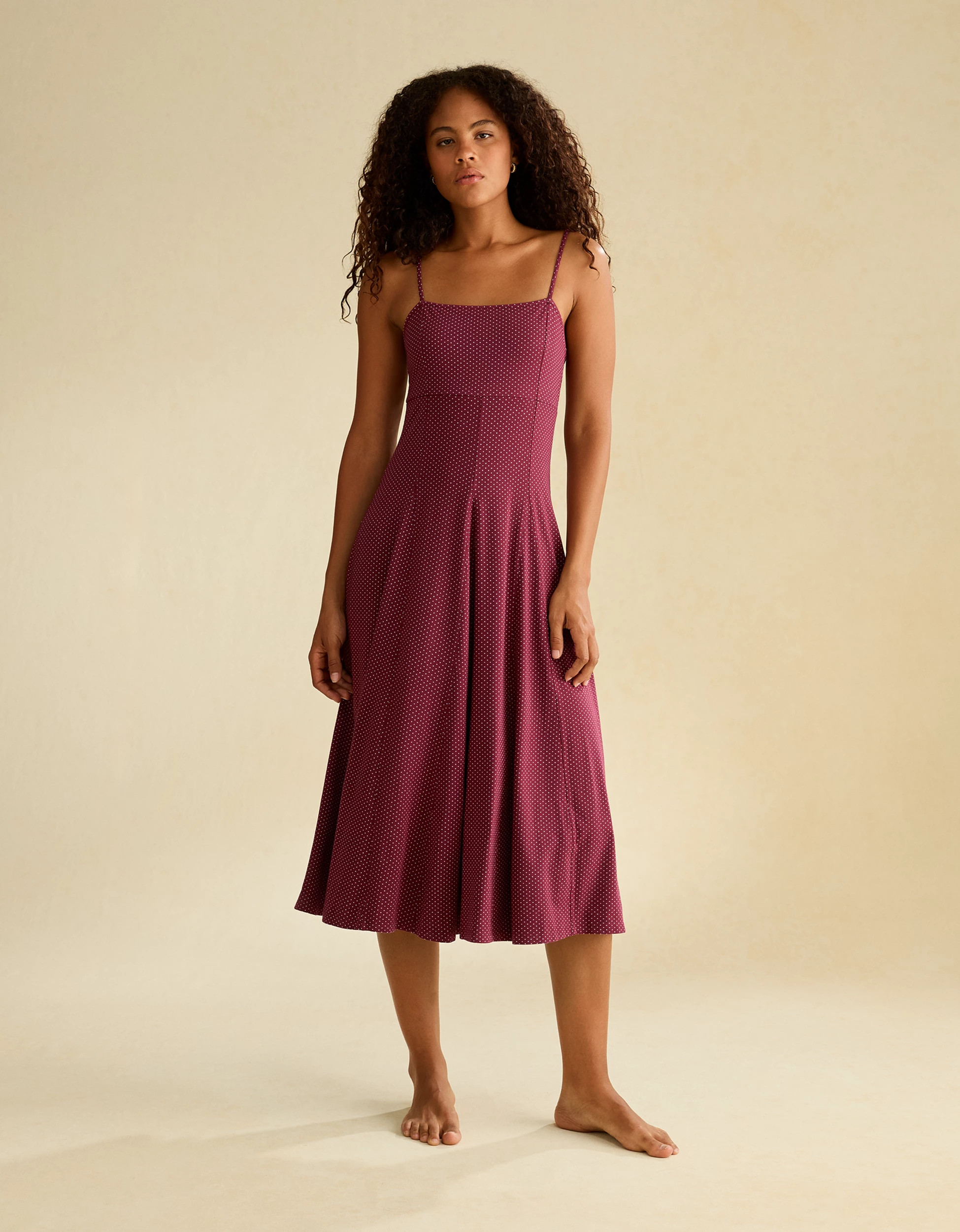 AE Knit Tie-Back Godet Midi Dress | American Eagle Outfitters (US & CA)