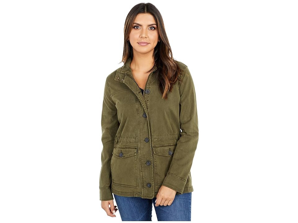 Lucky Brand Utility Jacket Women's Coat Olive Night : MD (US 8-10), Cotton/Elastane/Lyocell | Zappos