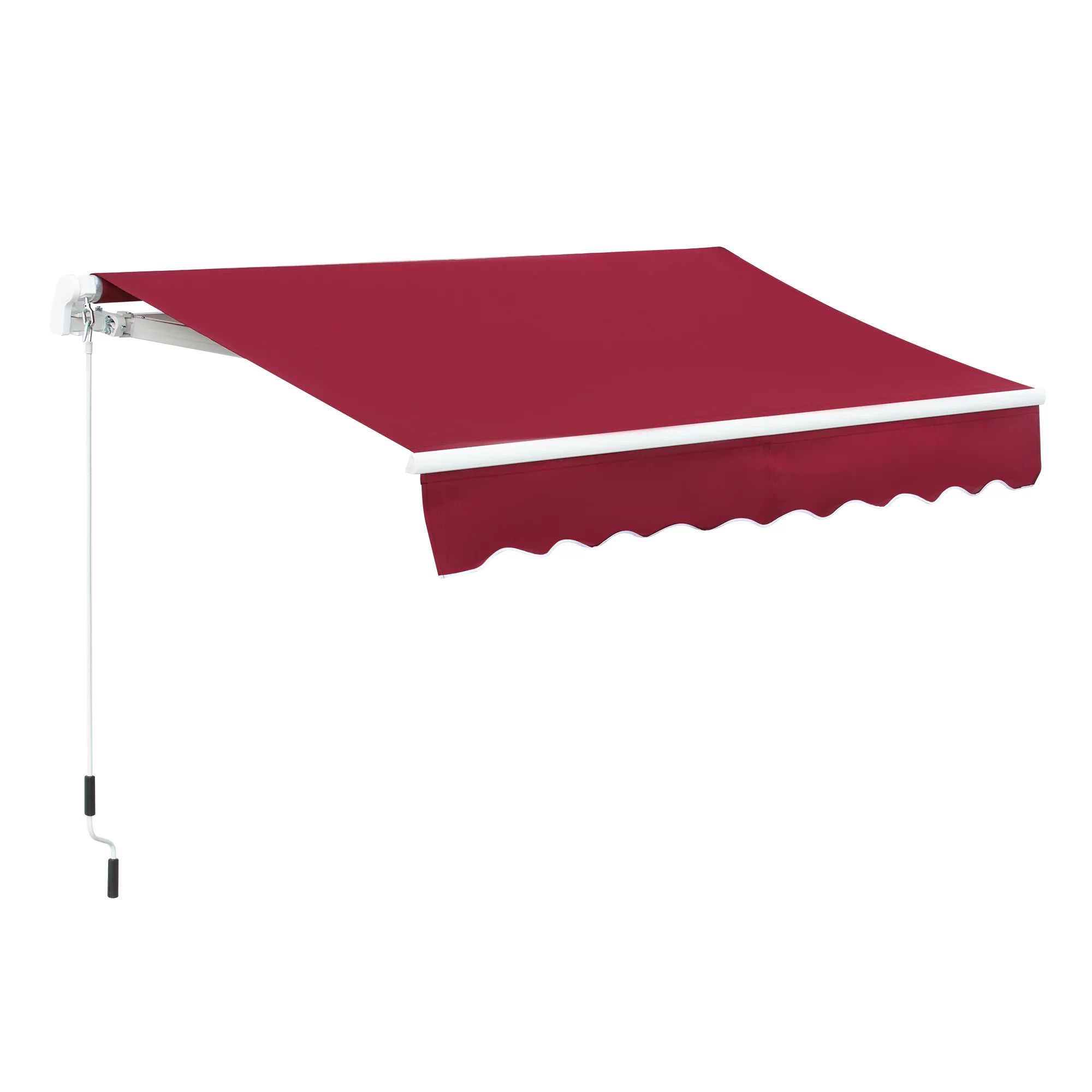 Outsunny 8' x 7' Patio Retractable Awning Manual Exterior Sun Shade Deck Window Cover | Walmart (US)
