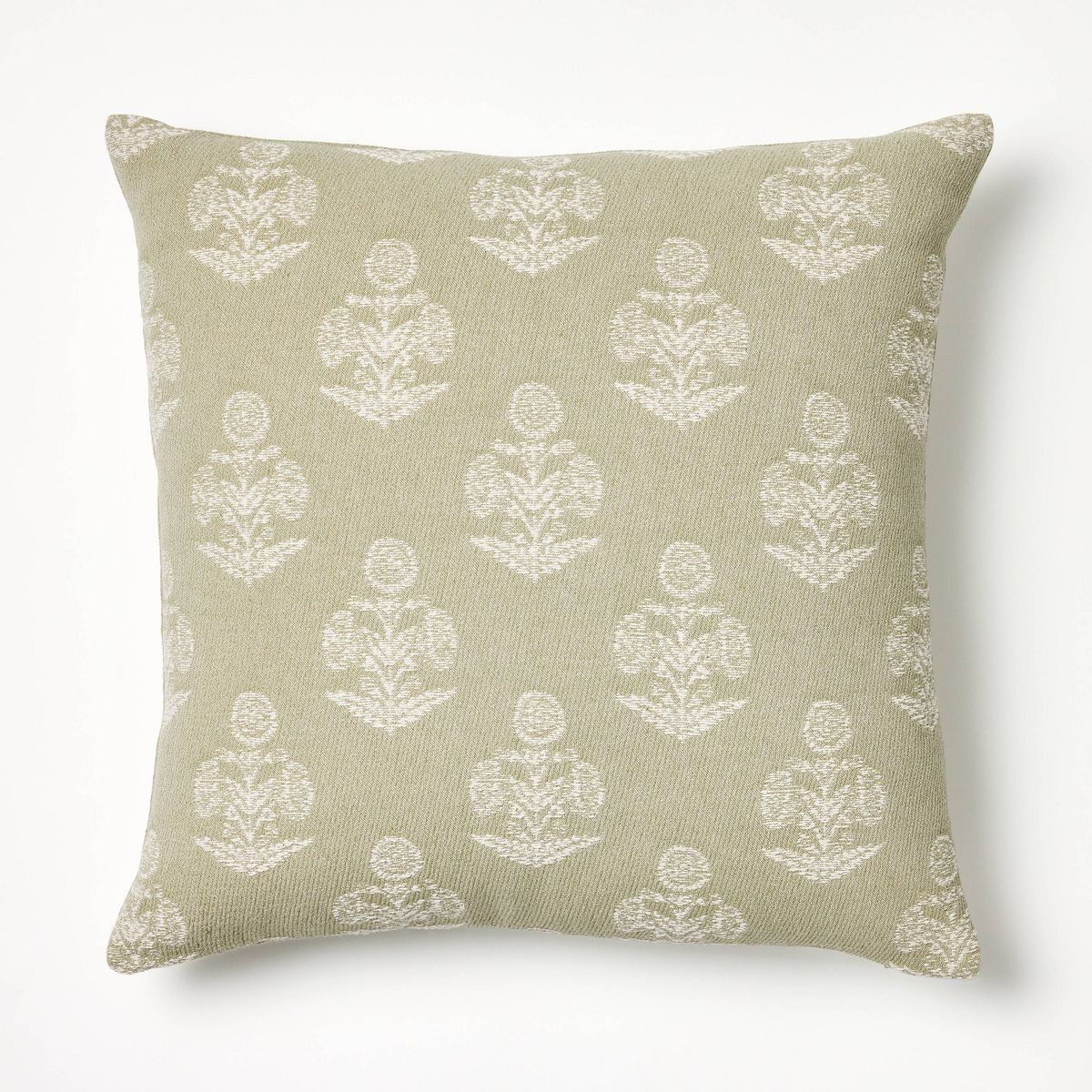 Woven Block Print Square Throw Pillow Light Sage/Cream - Threshold™ designed with Studio McGee | Target