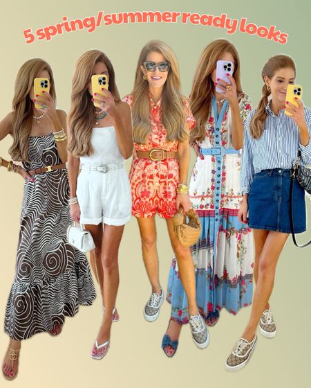 New Spring Summer ready dresses, matching sets, romper. All of these looks are fab for warm temp day or night things!
Xs in rails maxi
Xs in the matching set
Xs in the romper
Size 0 in the maxi
Xxs in button down, normal denim size in the skirt 

#LTKFindsUnder100 #LTKTravel #LTKFindsUnder50