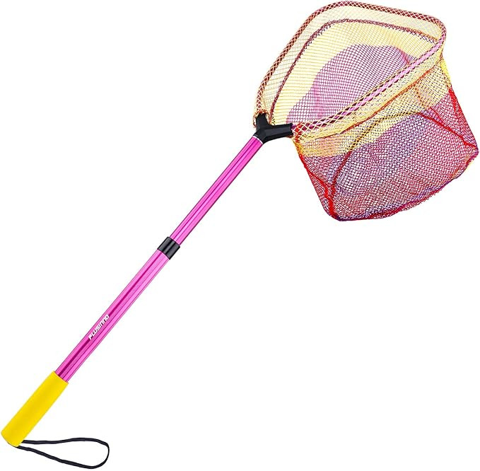 PLUSINNO Kids Fishing Net, Telescopic Lightweight Landing Net with Aluminum Pole Handle and Nylon... | Amazon (US)