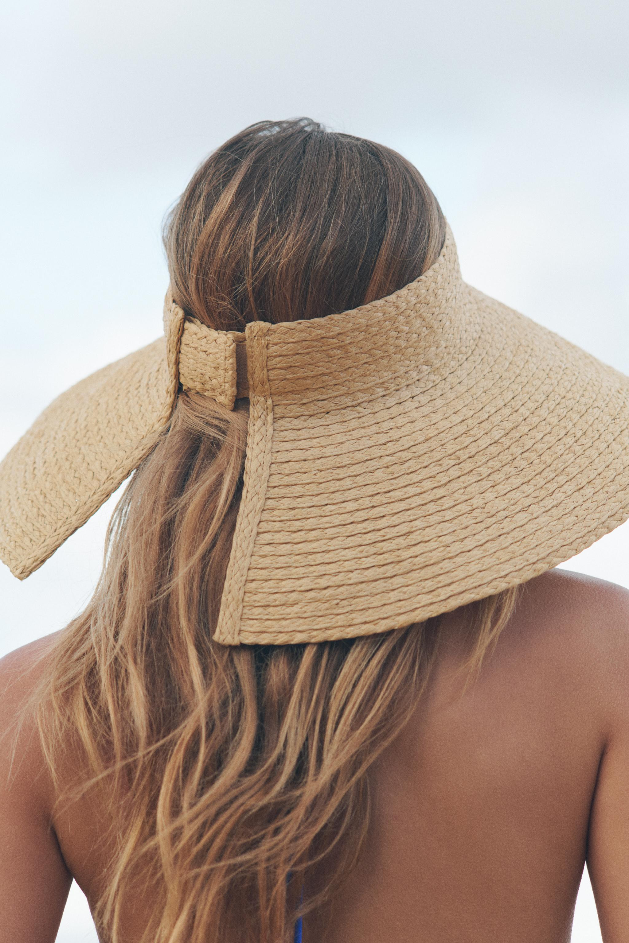 WIDE-BRIMMED WOVEN VISOR | Zara UK