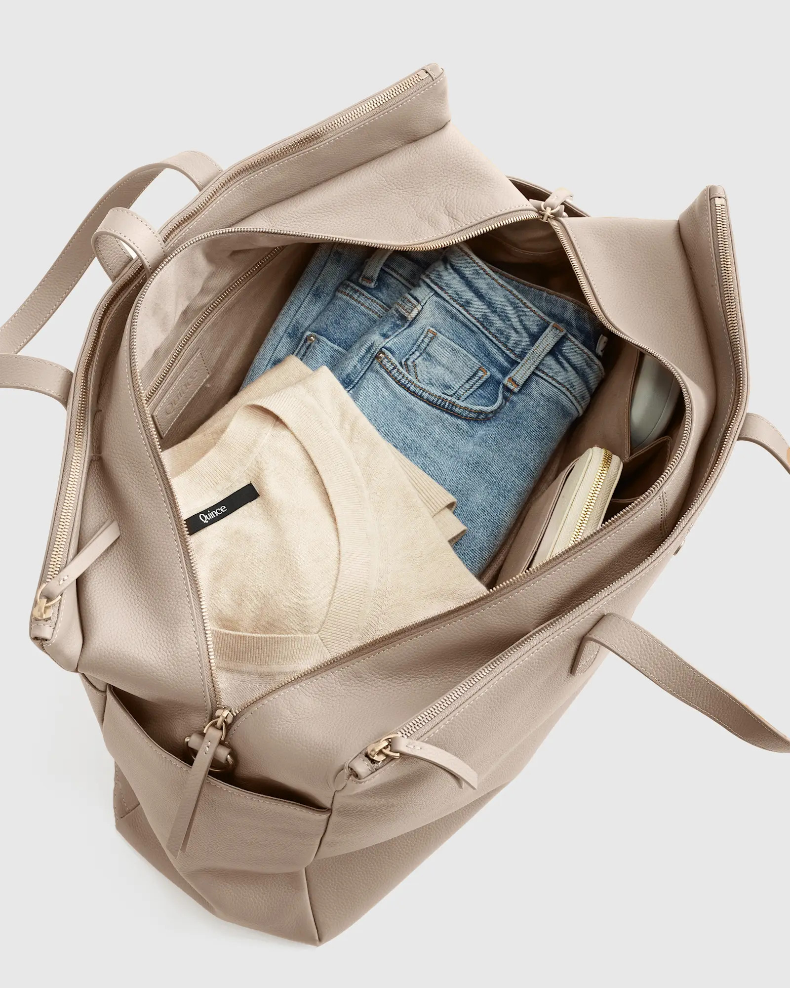 Italian Leather Triple Compartment Weekender | Quince