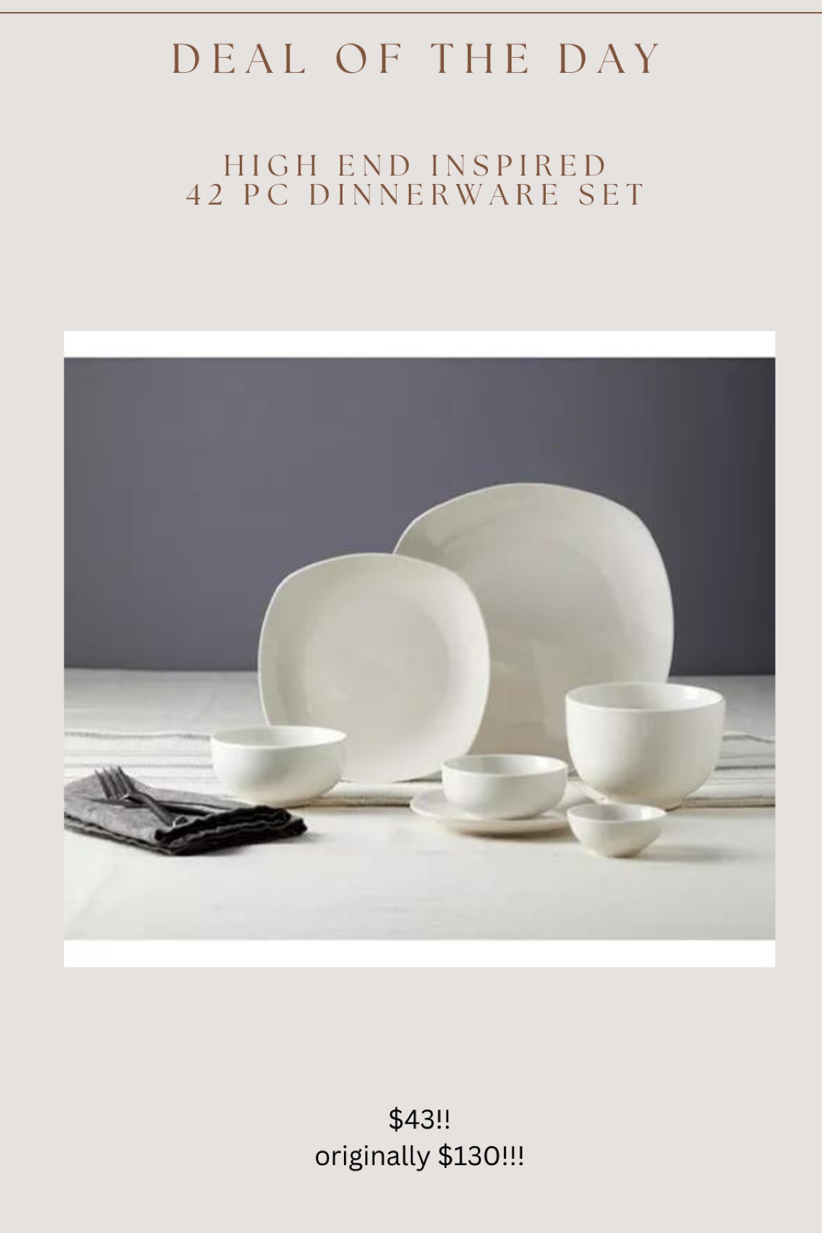 Just ordered! I found this insane deal on Macys!!! Best price I’ve ever seen for a 42 pc dinnerware set!! A little over $1 per item 🤯🤯

High sellout risk with this deal?

#LTKFindsUnder50 #LTKHome #LTKSaleAlert