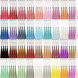 MUXGOA 148 Pcs Bookmark Tassels for Crafts,Key Chain Tassels for Jewelry Making,Tassels on String... | Amazon (US)