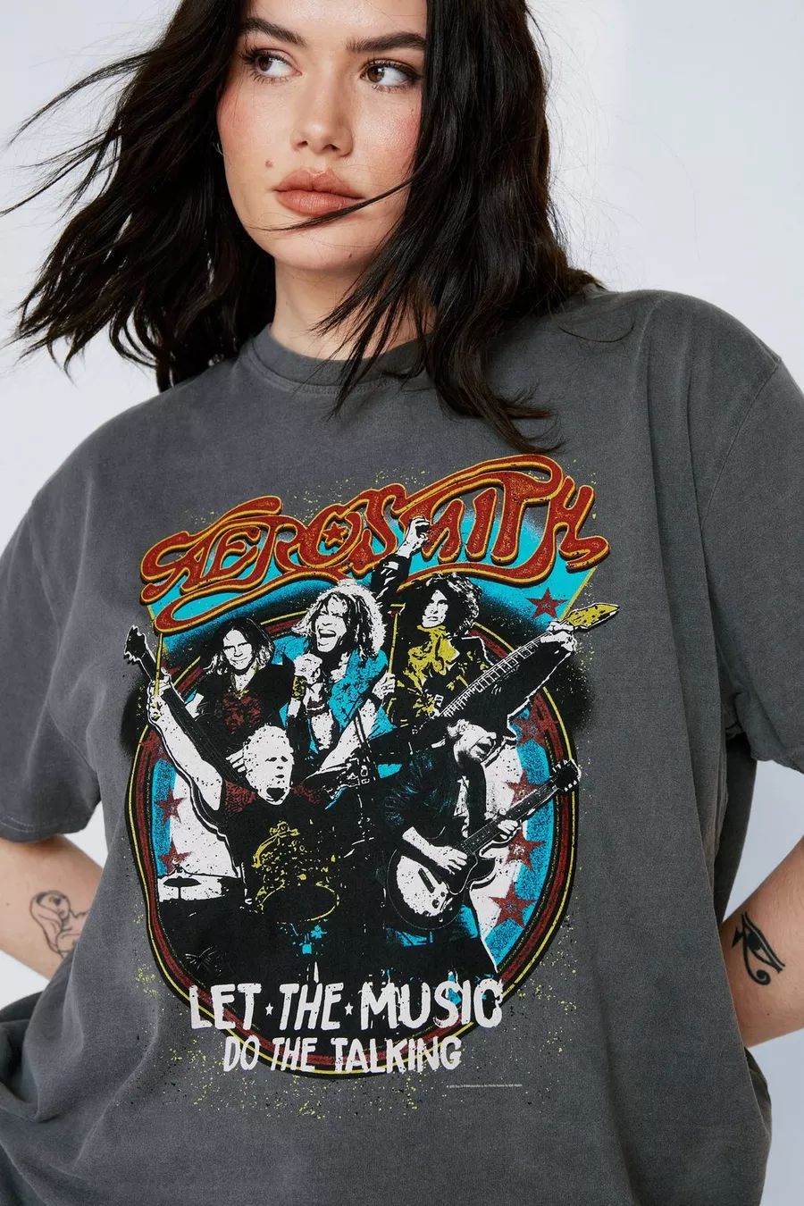 Plus Aerosmith Graphic Oversized Tee | Nasty Gal (US)