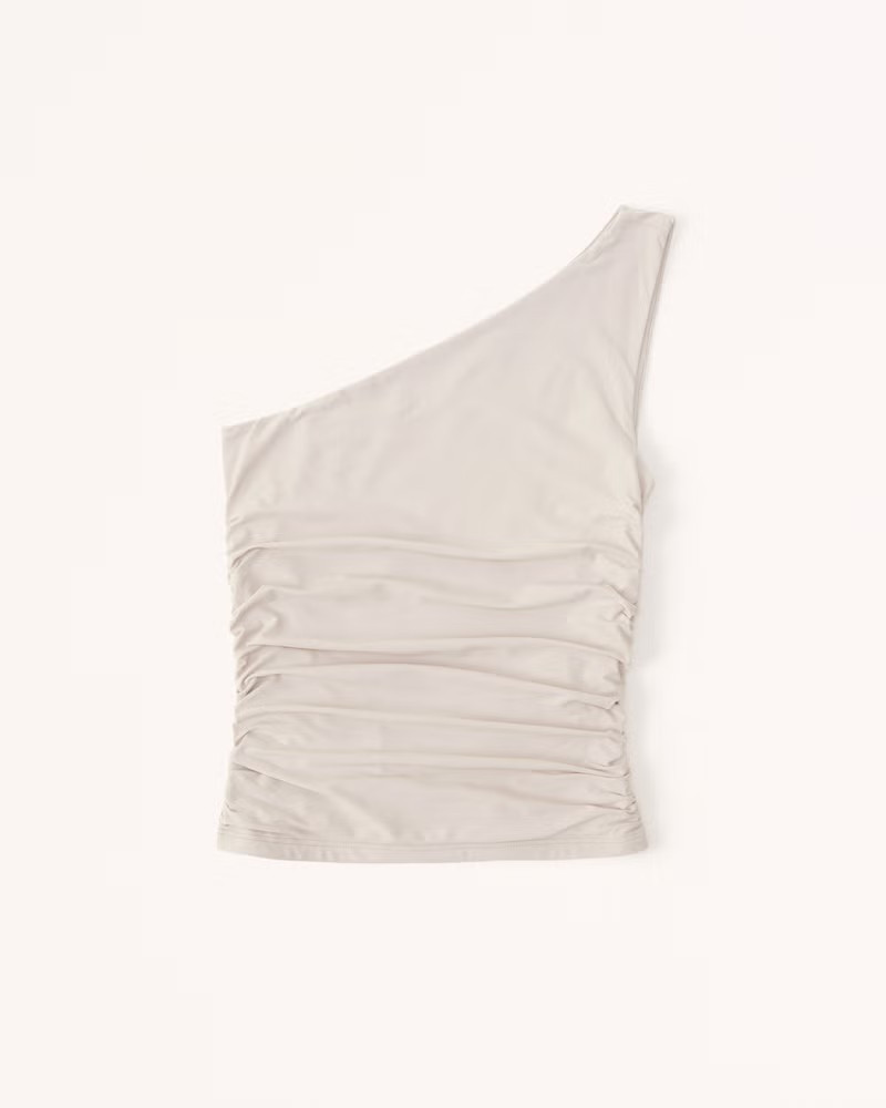 Soft Matte Seamless Asymmetrical Ruched Top | Abercrombie & Fitch (US)