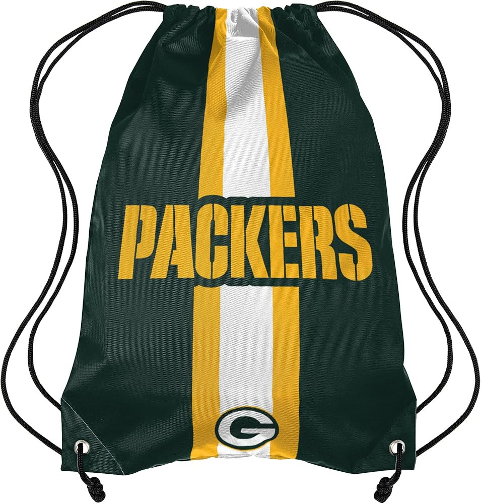 FOCO Green Bay Packers NFL Team Stripe Wordmark Drawstring Backpack | Amazon (US)