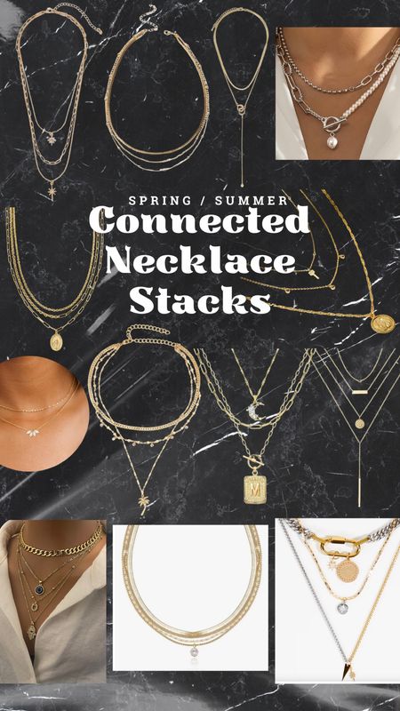 Trending spring summer jewelry - trending spring summer necklaces - necklace stacks- layering necklaces 

#LTKfindsunder50 #LTKSeasonal #LTKstyletip