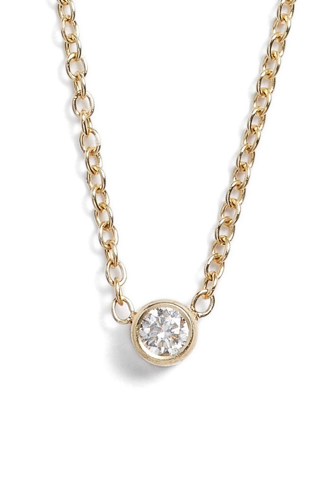 Zoë Chicco Diamond Bezel Pendant Necklace | Nordstrom
