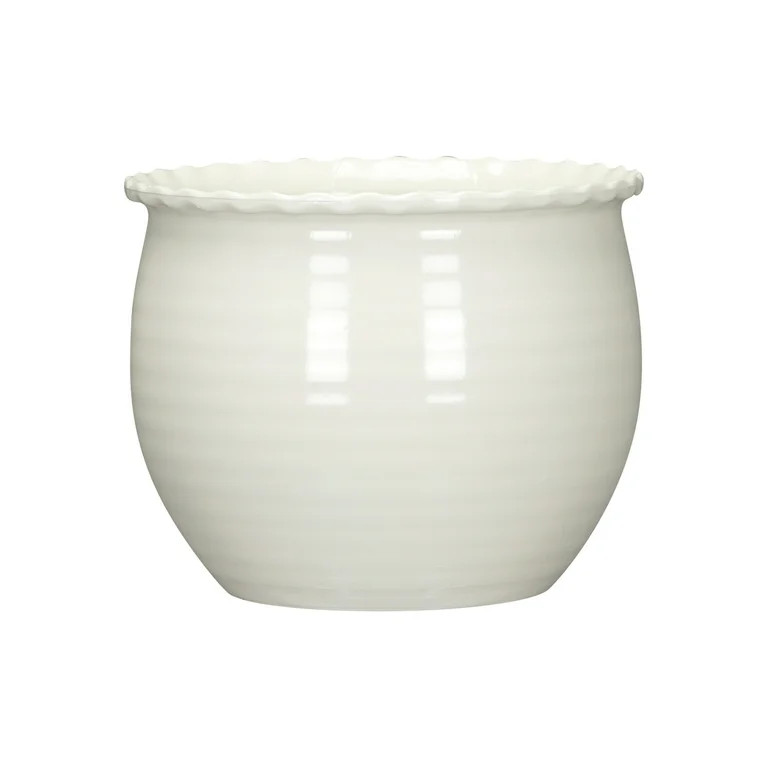 Mainstays Brooke 8" x 8" x 6.5" Round Vanilla Dream 100% Recycled Resin Planter | Walmart (US)