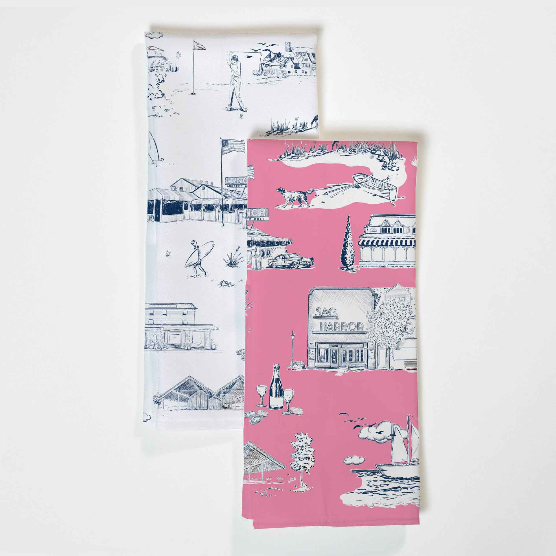 Hamptons Toile Tea Towel Set | Katie Kime Inc