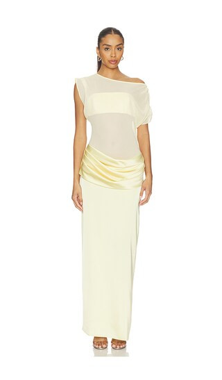 x REVOLVE Olandria Midi Dress in Cornsilk | Revolve Clothing (Global)