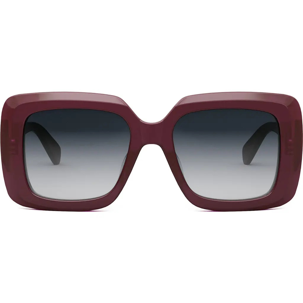 CELINE Bold 3 Dots Square Sunglasses in Shiny Bordeaux /Smoke at Nordstrom | Nordstrom