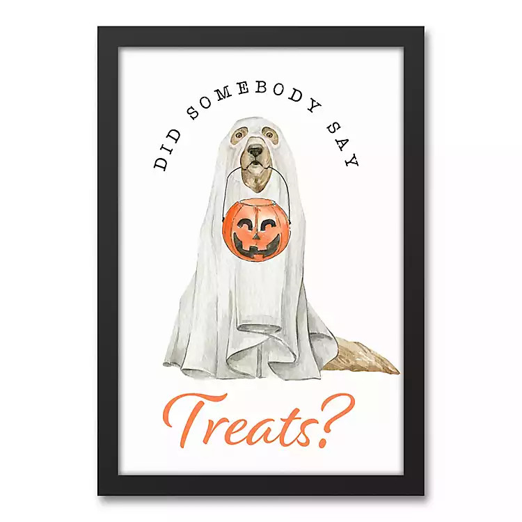 New! Did Somebody Say Treats Framed Canvas Art Print | Kirkland's Home