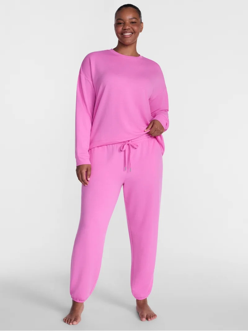 Joyspun Women's Fleece Sleep Pull On Jogger, Sizes XS to 3X | Walmart (US)