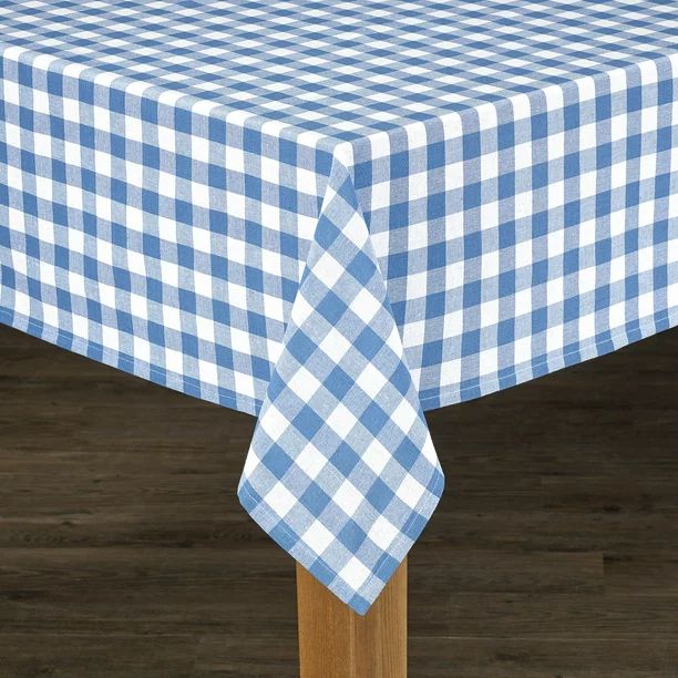 Conventry Navy Buffalo Check 100% Cotton Tablecloth 70" Round | Walmart (US)