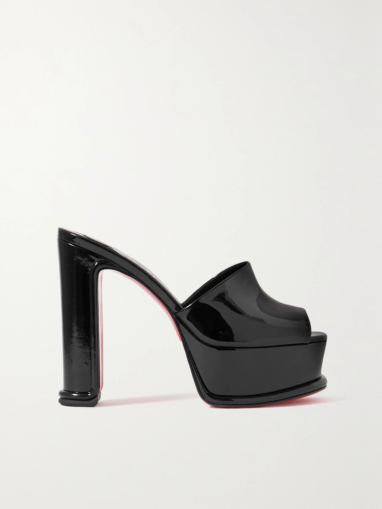 Christian Louboutin - Amali Alta 130 Patent-leather Platform Mules - Black | NET-A-PORTER (US)