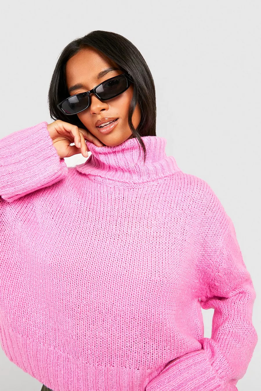 Petite - Pull fendu à ourlets retroussés | Boohoo.com (FR)